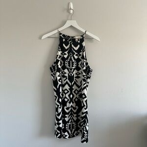 Tyche Tribal Black and White High Neck Dress Size L NWT